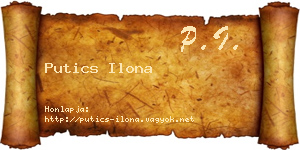 Putics Ilona névjegykártya